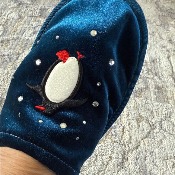 Kate Spade Jolie Teal Penguin Embroidered with blings Slippers/mule/clog 9B NWOT - Picture 9 of 9